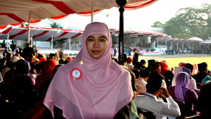Yulianti menjelang Upacara HUT-RI ke-69 di Istana Negara.