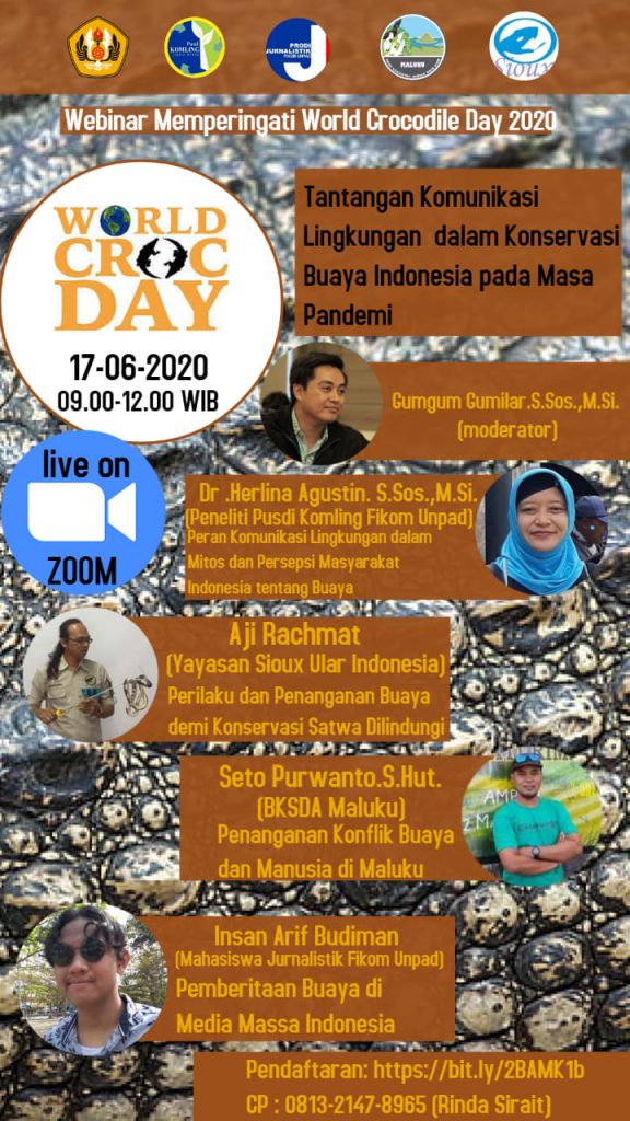 Poster Webinar: Tantangan Komunikasi Lingkungan dalam Konservasi Buaya Indonesia pada Masa Pandemi